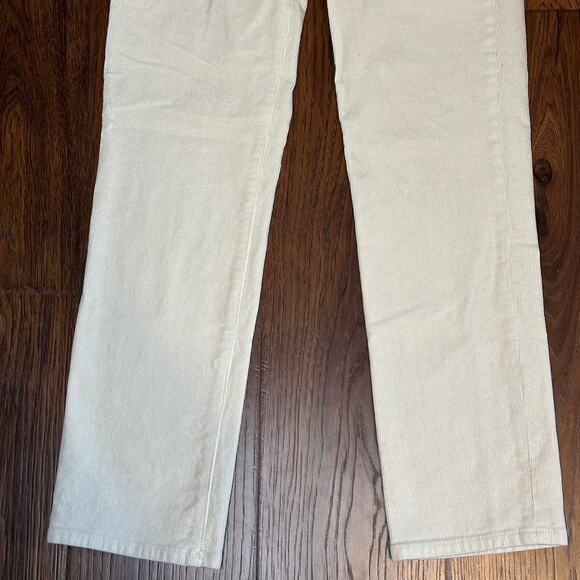 DL1961 Mara Straight Corduroy Off White Mid Rise Instasculpt Ankle Pants 27 - Picture 5 of 11